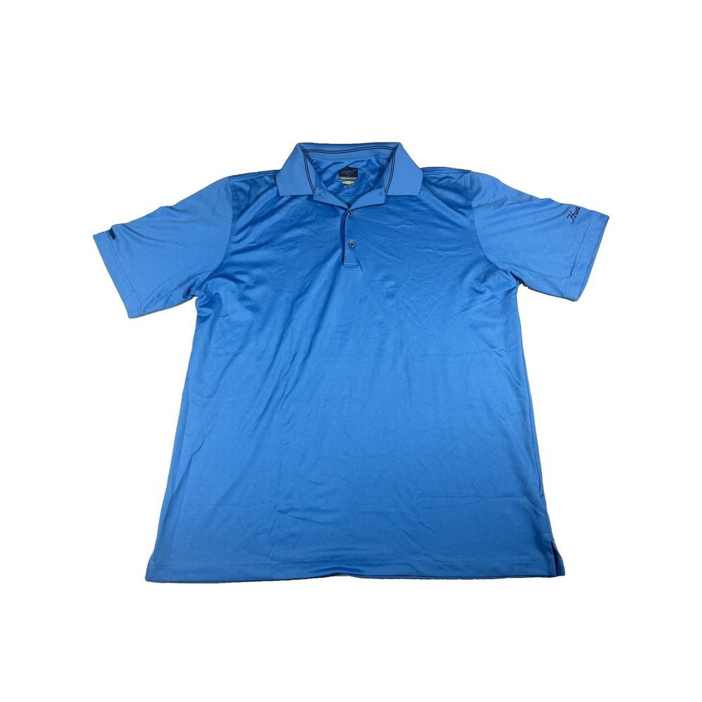 Greg Norman Play Dry Blue Short Sleeve Polo Shirt Mens Large L